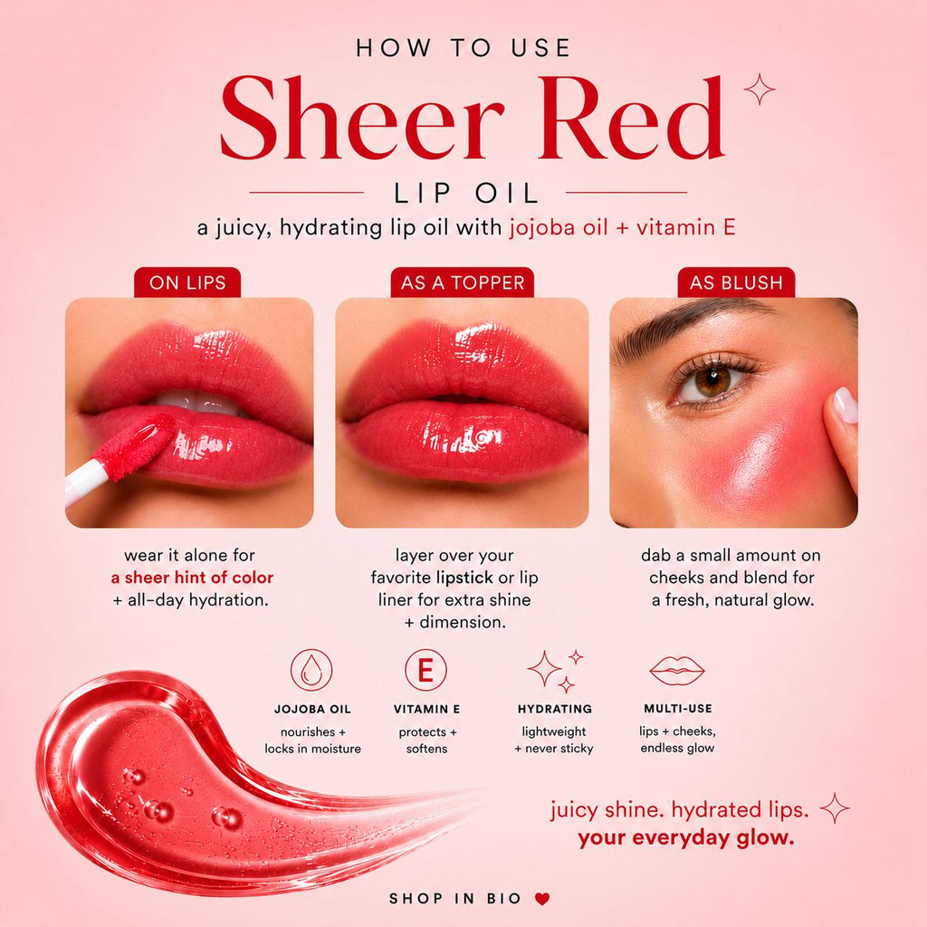 GlowPop Lip Oil – Sheer Red 0.16 oz